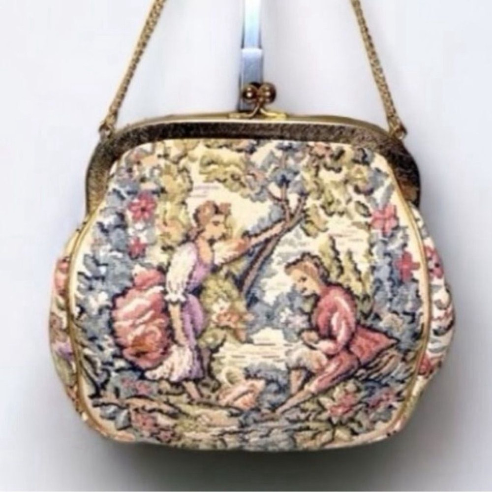 Vintage Julius Resnick JR Miami Tapestry Kisslock Evening Bag - Picture 2 of 6
